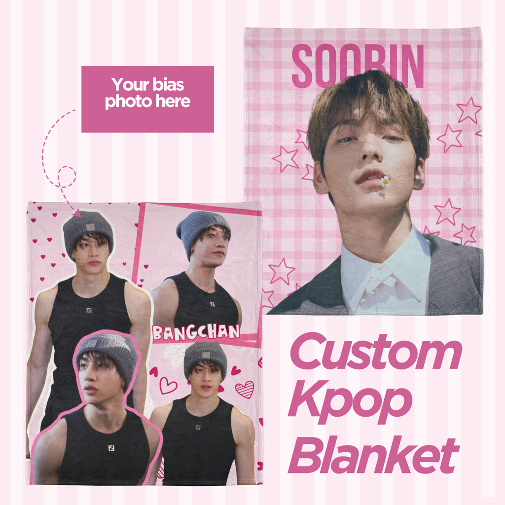 Custom Kpop Blanket, Custom Kpop Bias Blanket, Kpop Custom Blanket, Txt, Enhypen, Kpop Personalized Merch, BTS, Stray Kids Ateez, Kpop Gift